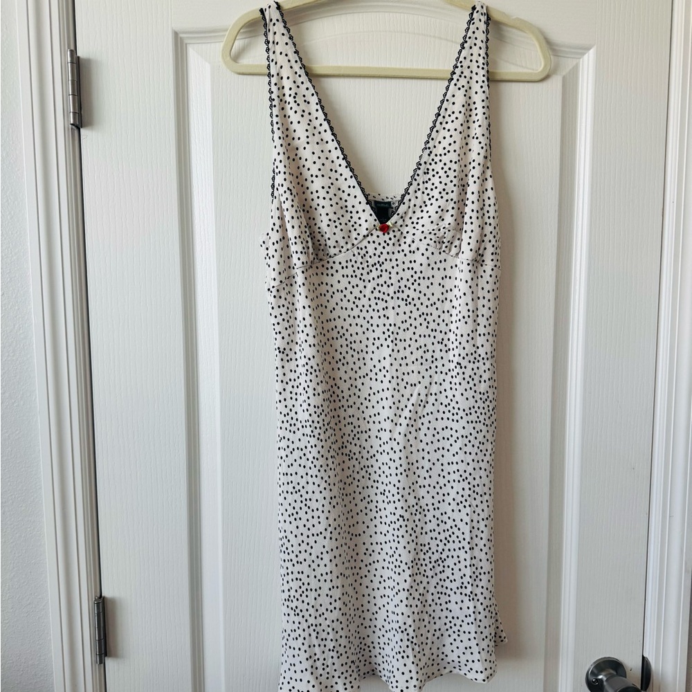 Wild Fable Black Polka Dot V-Neck Dress